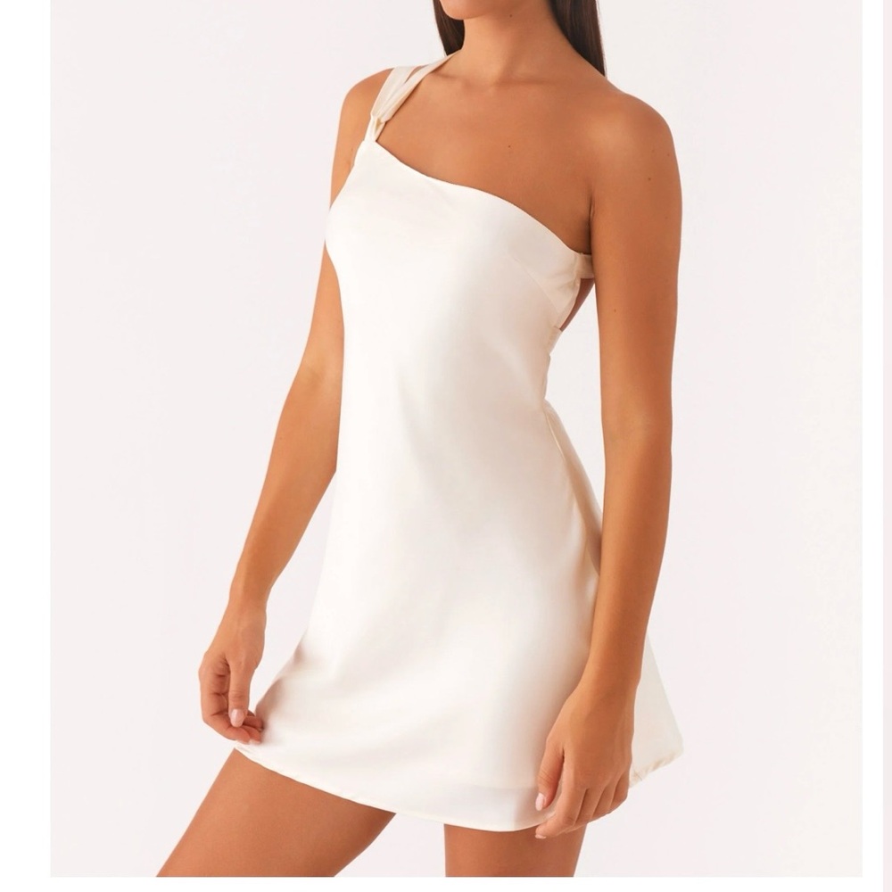Peppermayo Cream One-Shoulder Dress